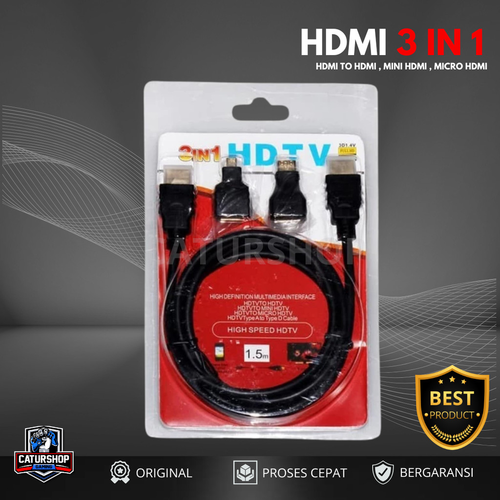 HDMI 3 IN 1  HDMI TO HDMI / HDMI TO MINI / HDMI TO MICRO HDMI