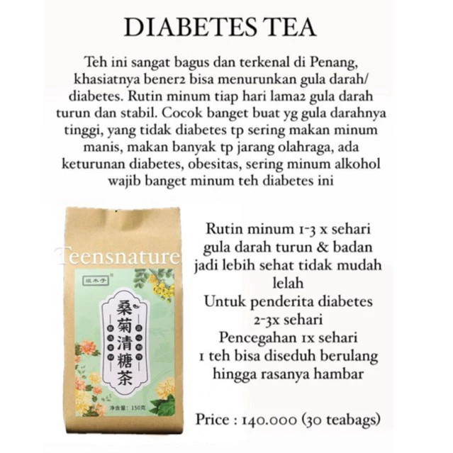 

Teh Herbal Insulin Diabetes, Obati Kolesterol & Darah Tinggi, Pelangsing Badan, Detoks Liver, Atasi Asam Urat & Kolesterol, Anti Kanker - Teh Daun Pepaya Payudara