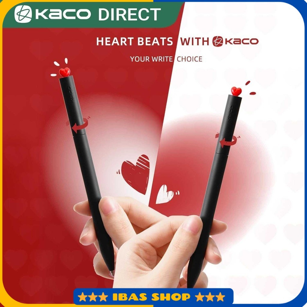 

Kaco Pena Pulpen Gel Dual Ballpoint Black Ink Heart Deco 0.5mm 1 PCS - K1055