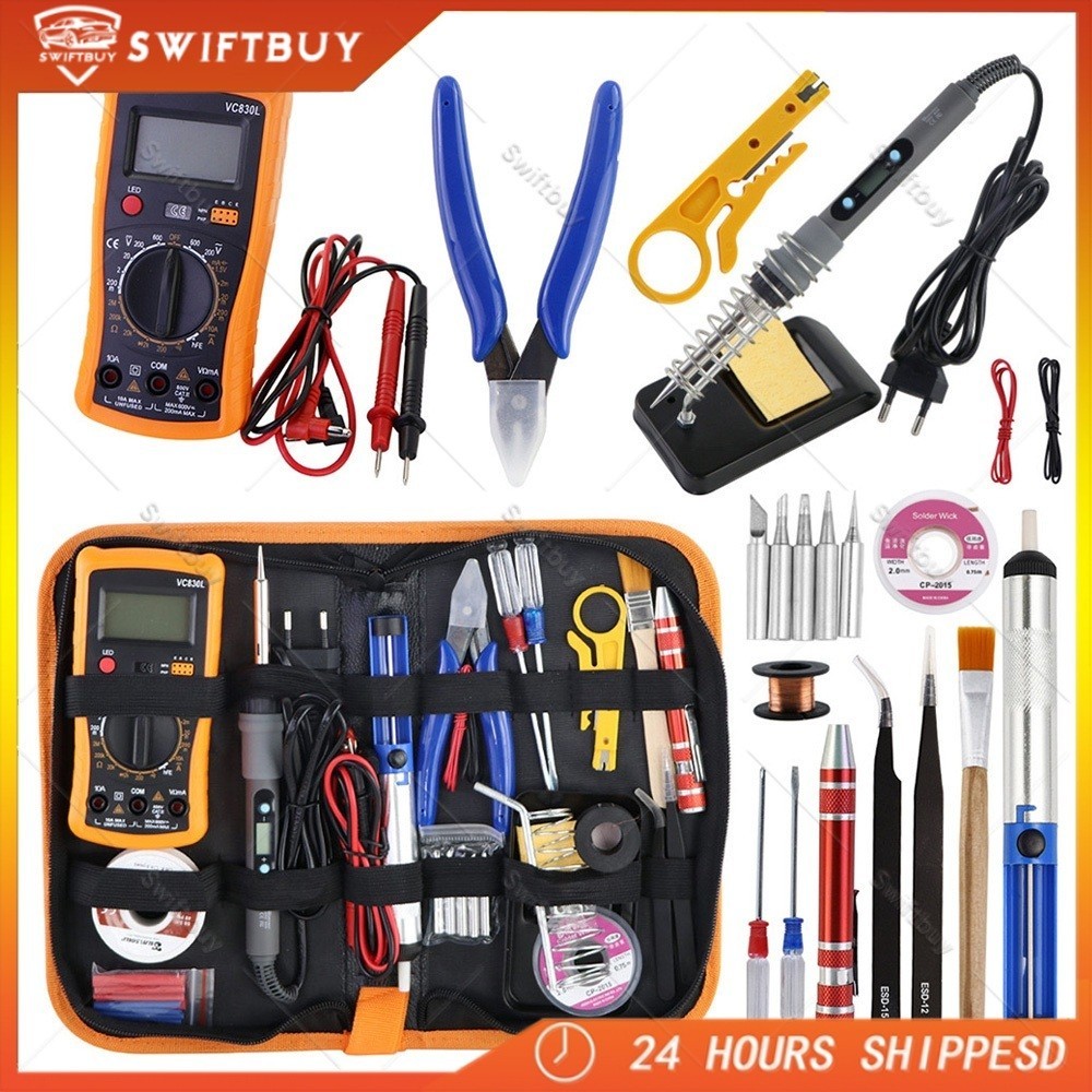 Paket Solder Listrik Lengkap Set Solder Listrik Lengkap dengan Multimeter Iron Tool Kit 220V 60W/Sol