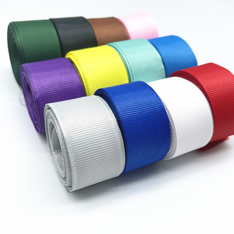 

New 5yards 10mm 15mm 25mm 38mm 50mm Colours Grosgrain Ribbon for Christmas Wedding Decoration DIY Sewing Handmand Crafts