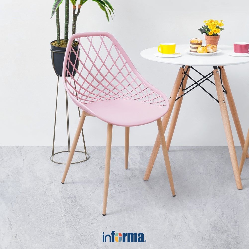Informa Harmon Kursi - Pink Multipurpose Chair Kursi Makan Cafe Restoran Serbaguna Balcony Chair Fur