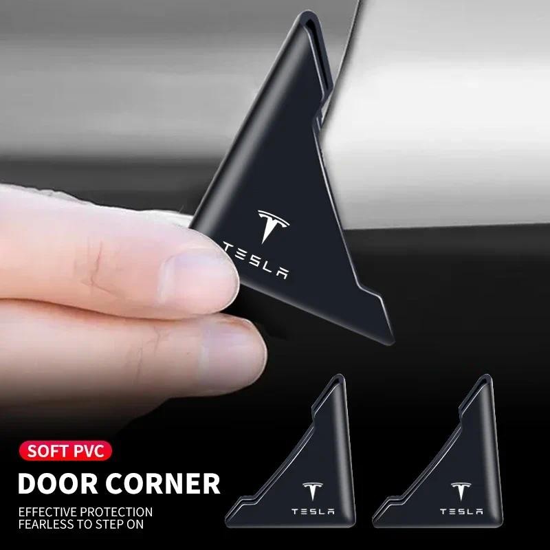 Car Door Corner Cover Silicone Collision Anti-scratch Protector For Tesla Model 3 S X Y Style Roadst