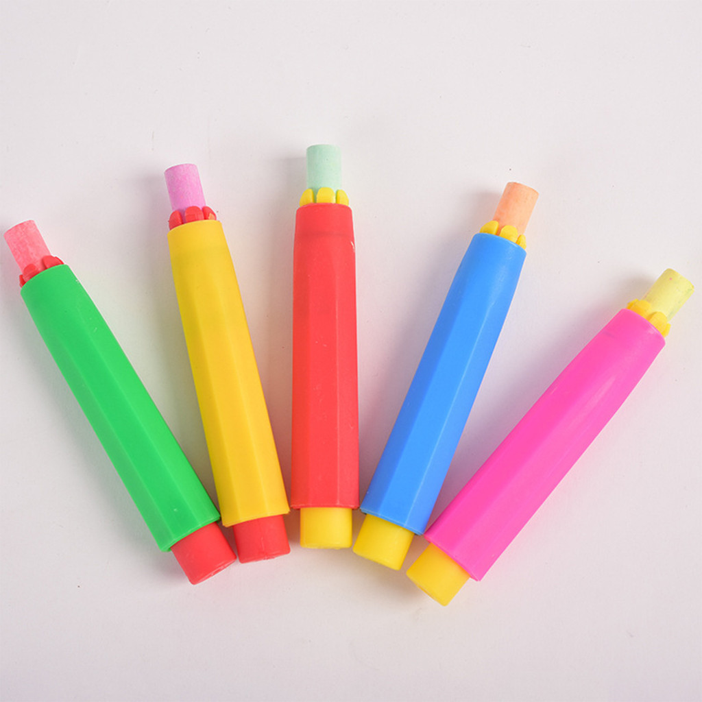 

5pcs Health Non-toxic Chalk Holder Clip Colourful Chalk Holders Clean for Teachers Writing Children Drawing Board Accessories