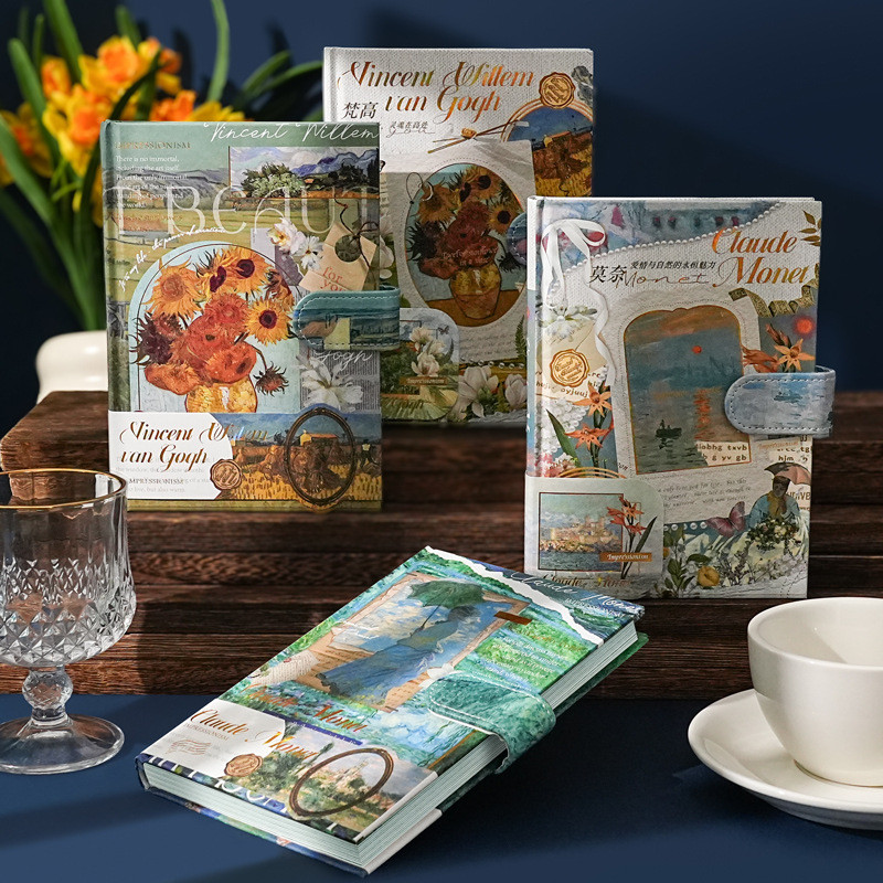 

Impressionist Art Diary Notebook Literary Vintage Notebook Thickened Hardcover Excerpt Excerpt Exquisite Magnetic Buckle Book