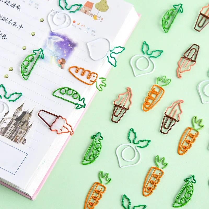 

10pcs/Pack Creative Cute Cartoon Girl Heart Paper Clip, Colorful Carrot Metal Paper Clip