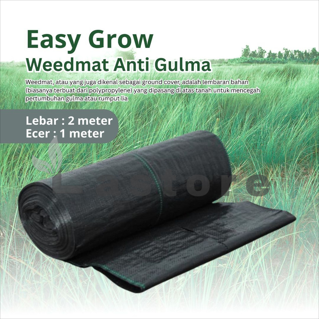 Weedmat Easy Grow Hitam Lebar 2 Meter Ecer 1 Meter Weedmat Anti Gulma