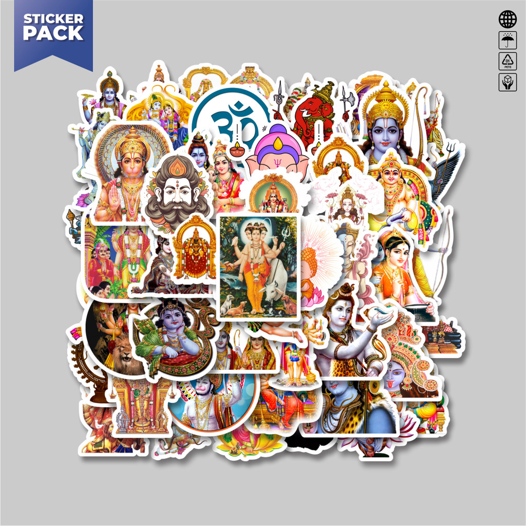 

[100PCS]Stiker Pack Stiker Hinduism God Mix 1 Aesthetic Vinyl Anti Air Dekorasi Sticker Laptop Buku Journal Koper Helm Casing HP Gitar Helm Skateboard
