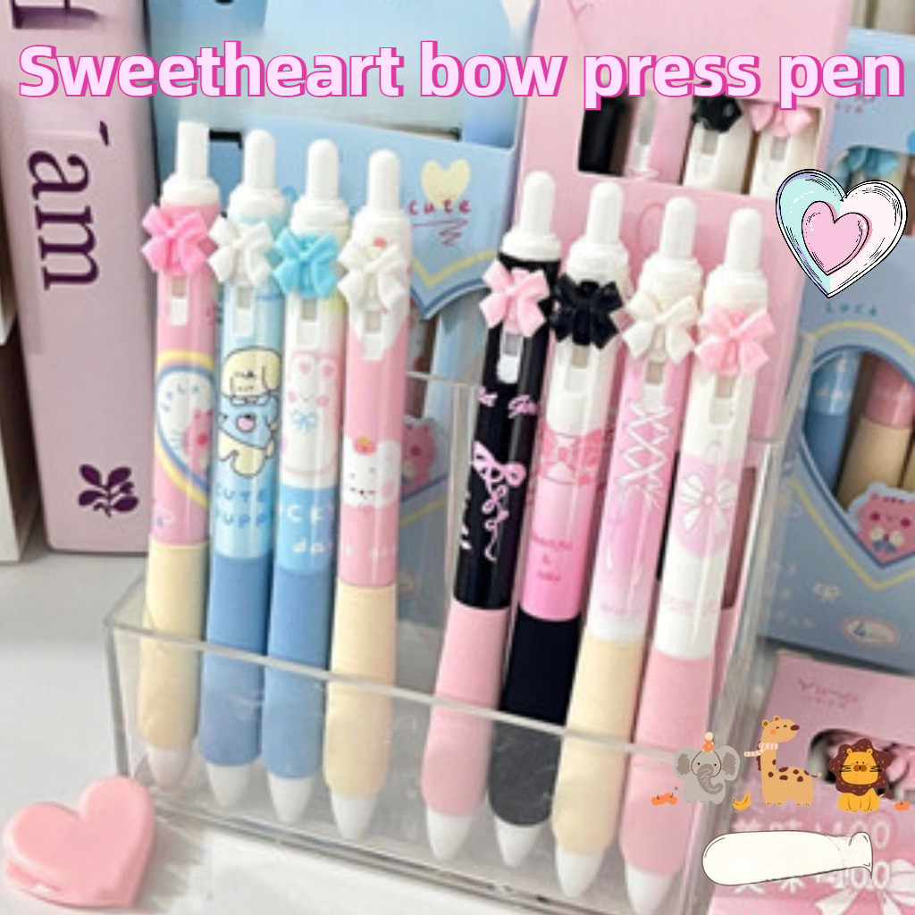 

[ COD✅4PCS] Pulpen Aesthetic Gel Pen 0.5mm Korea Pena / Lucu Dan Unik Bulpen / Cepat Kering / Pink Bulpoin Tinta Hitam Alat Tulis For Student / Back To School Office Stationery