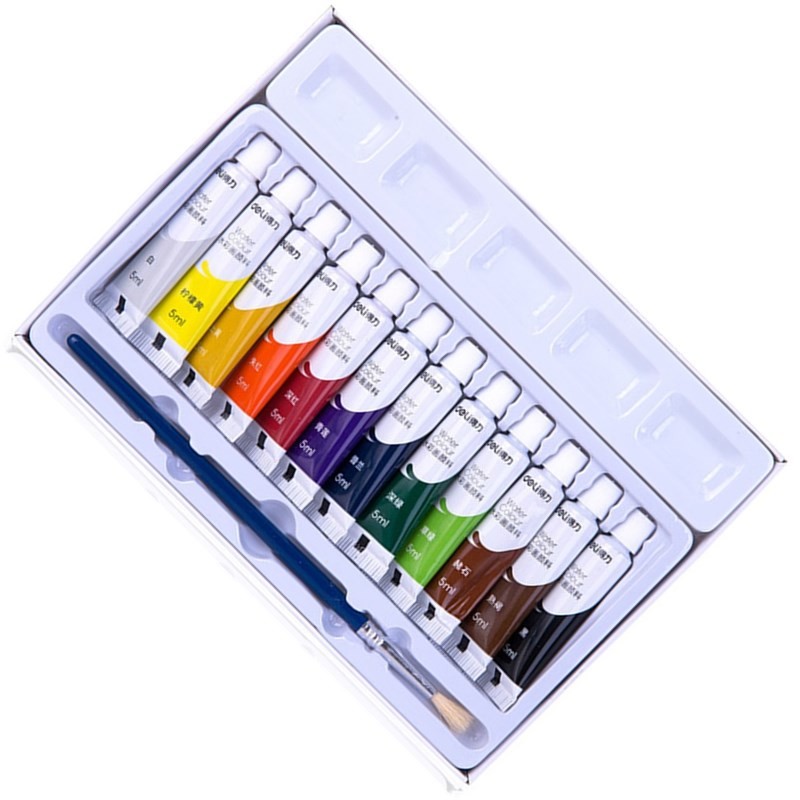 

Deli 12 Color Watercolor Pigment Painting Brush Set For Artist Student Portable Outdoor Sketching Art School Supply Stationery