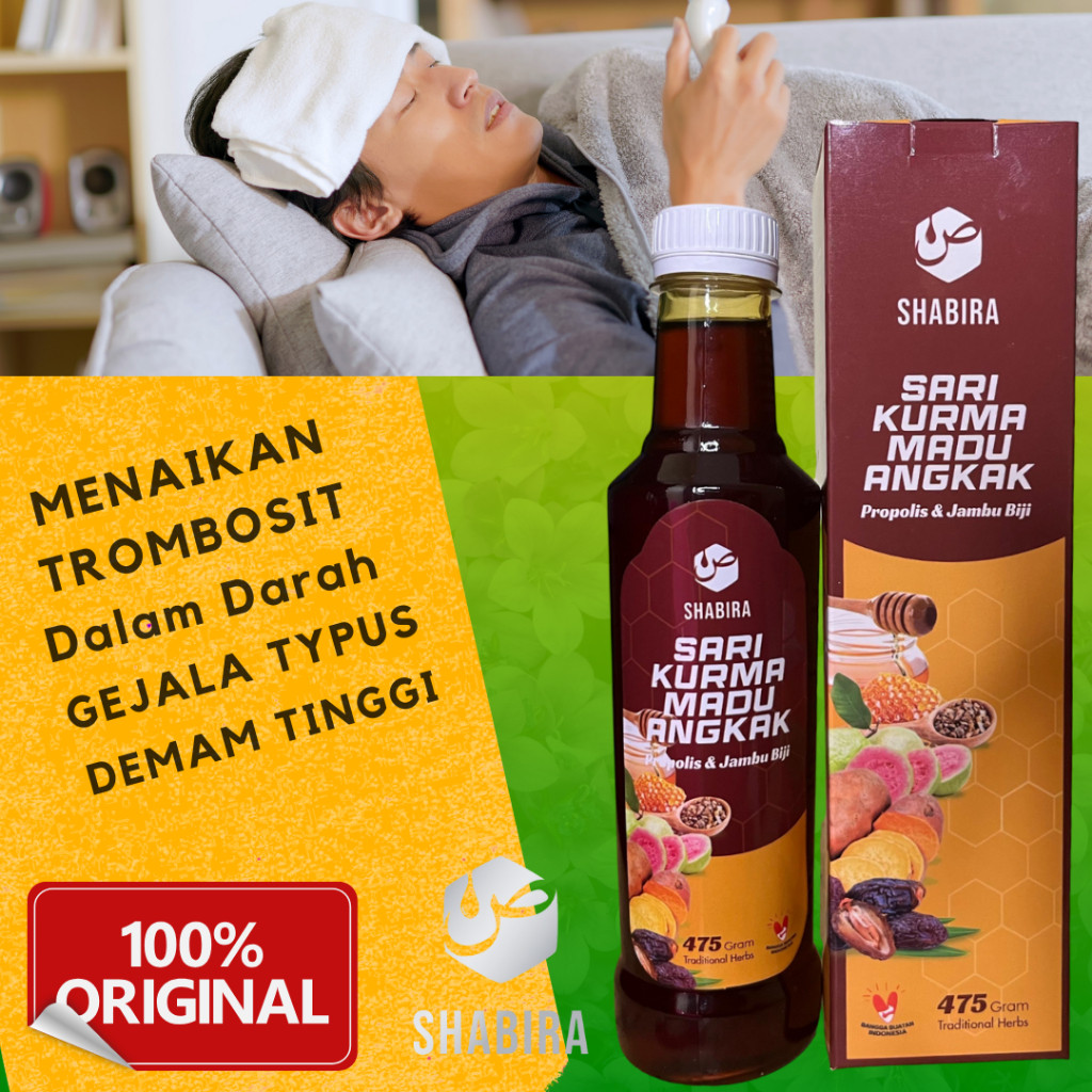 

Shabira Sari Kurma Madu Angkak Propolis Jambu Biji 475gram - Herbal DBD Trombosit dan Types