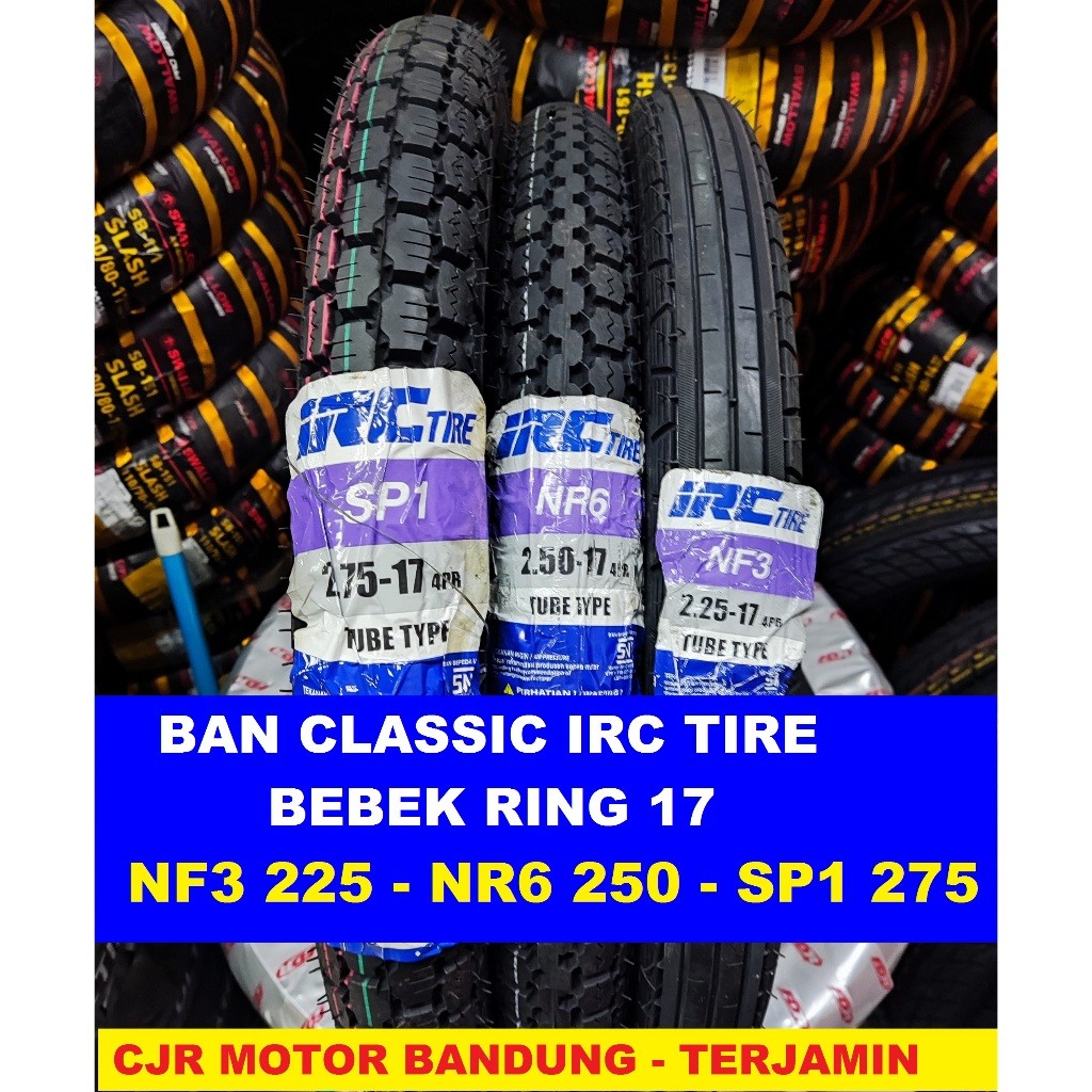 NURYANTO.SHOP BAN CLASSIC IRC NF3 NF6 NR6 SP1 225 250 275 RING 17 Ban Depan / Belakang Motor KLASIK 