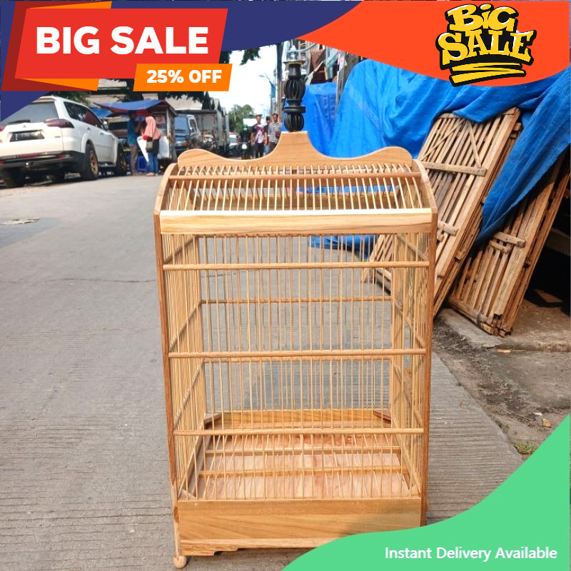 Kandang Sangkar Kotak Mentah Replika Kayu Jati no 4