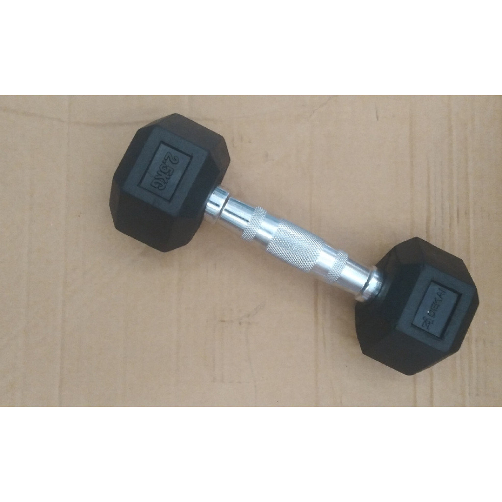 Dumbell Rubber Hexa Hexagon Dumbell Hexagonal 1,25 KG - 6 KG  DEKAI