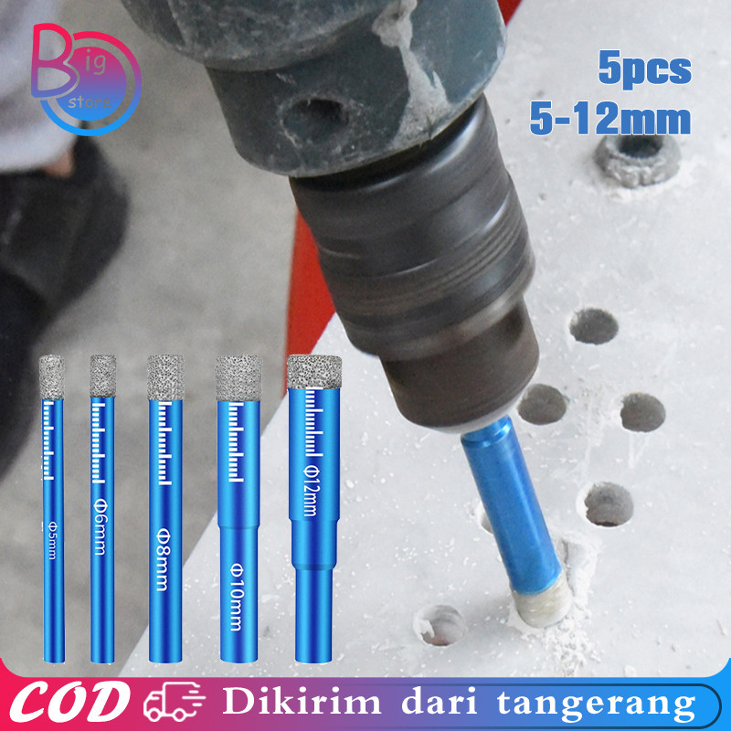 TERLARIS5pcs/Set Mata Bor Keramik Dan Granit Mata Bor Keramik Set Mata Bor Kaca Set Untuk Kaca / Mar
