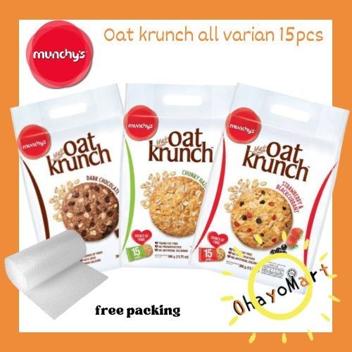 

Munchys Oat Krunch/ Cookies/ Biscuits Oat/ Cookies Coklat/ Cookies Strawberry /Cookies Hazelnut 390g