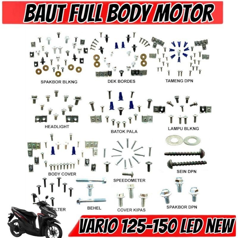 PROMO COD Baut Vario 125 150 LED new  Full Set / Baud Honda Vario 125-150 new Gen 1 Full Body / Baut