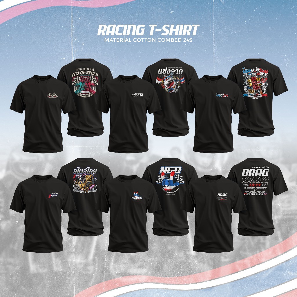 Kaos THAILOOK Kaos Racing Kaos Motor Racing Thailand(TD) Tshirt MCP Apparel Lengan Pendek Hitam