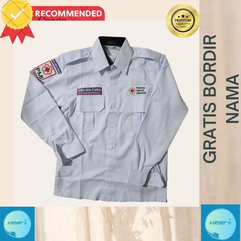 KEMEJA PMR MADYA TERBARU SERAGAM PMR MADYA LOGO BORDIR BEST SELLER
