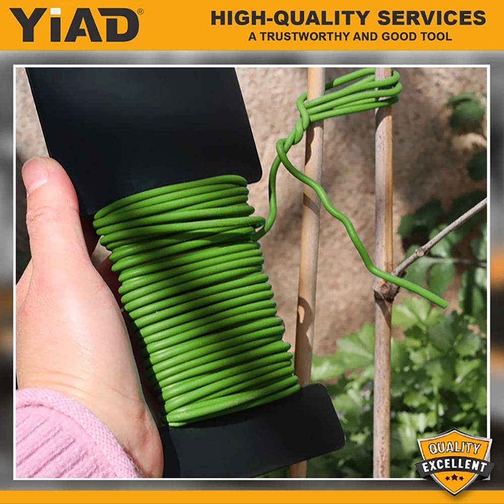YiAD Kawat pengikat taman dan hortikultura, kawat pengikat berlapis plastik, tali pengikat tanaman m