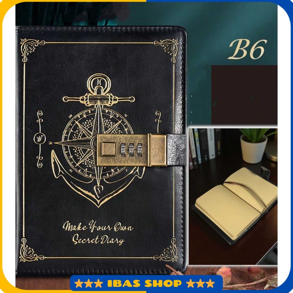 

Buku Jurnal Leather Vintage B6 200 Halaman Grid with Lock - INU148