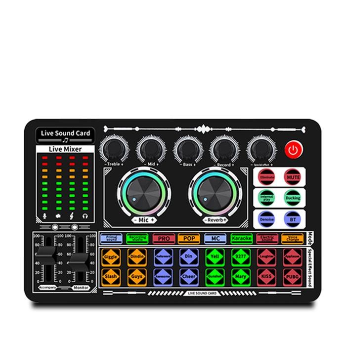 Bonkyo F999 Live Sound Card Live Mixer Periferal Komputer Untuk Audio Kartu Suara Karaoke Langsung H