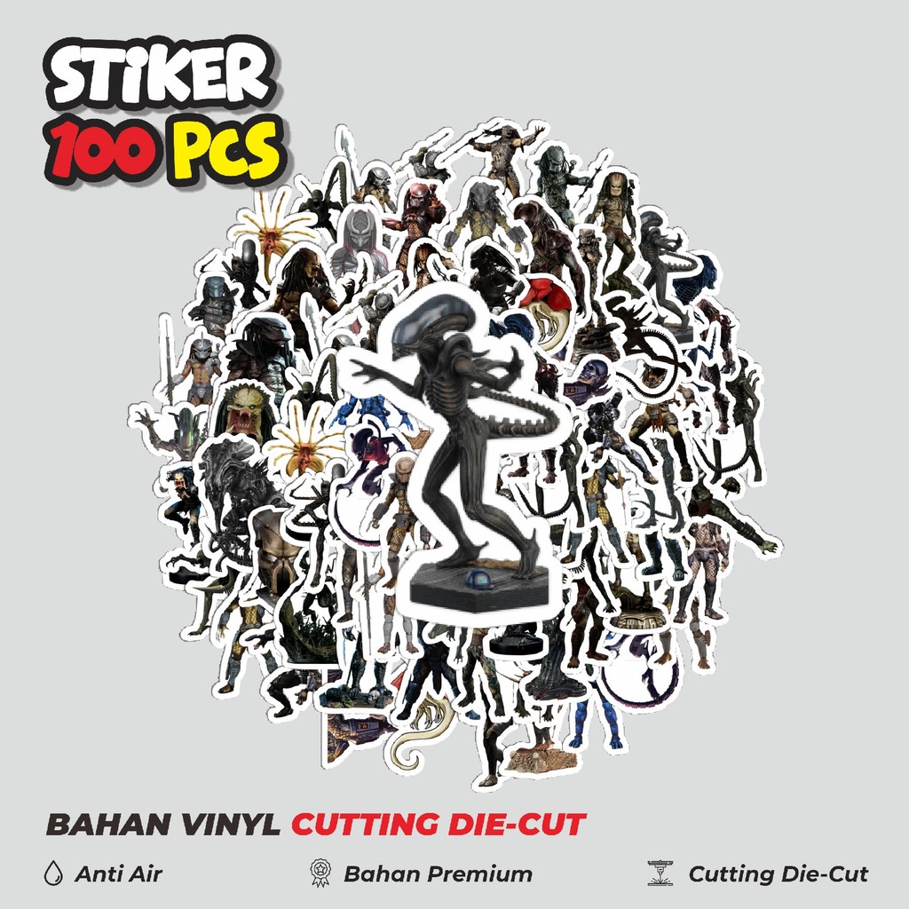 

Terbaru! 50 pcs Stiker Movie Series Alien vs Predator Karakter Mix 1 Dekorasi Lucu Kreatif untuk Notebook, Skateboard, HP