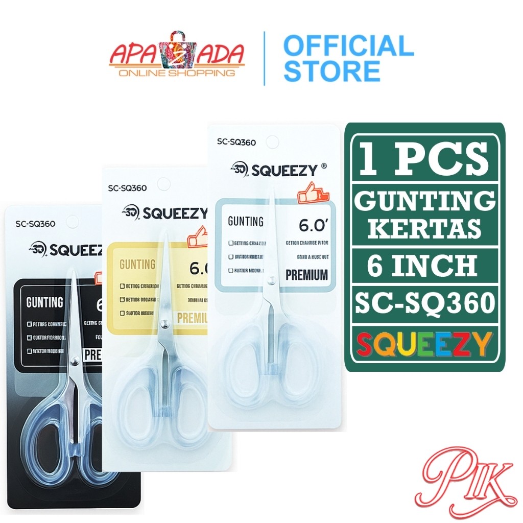 

Gunting Stainless Steel Transparan 6 Inch / Gunting Kertas Kain Serbaguna SC-SQ360