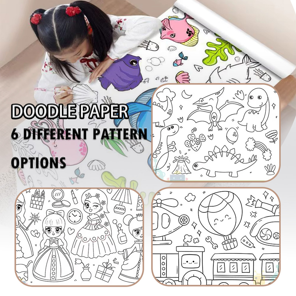 

Stiker Mewarnai Jumbo 300CM Anak Kertas Gulir Grafiti DIY Mainan Edukasi Lukisan Dinding