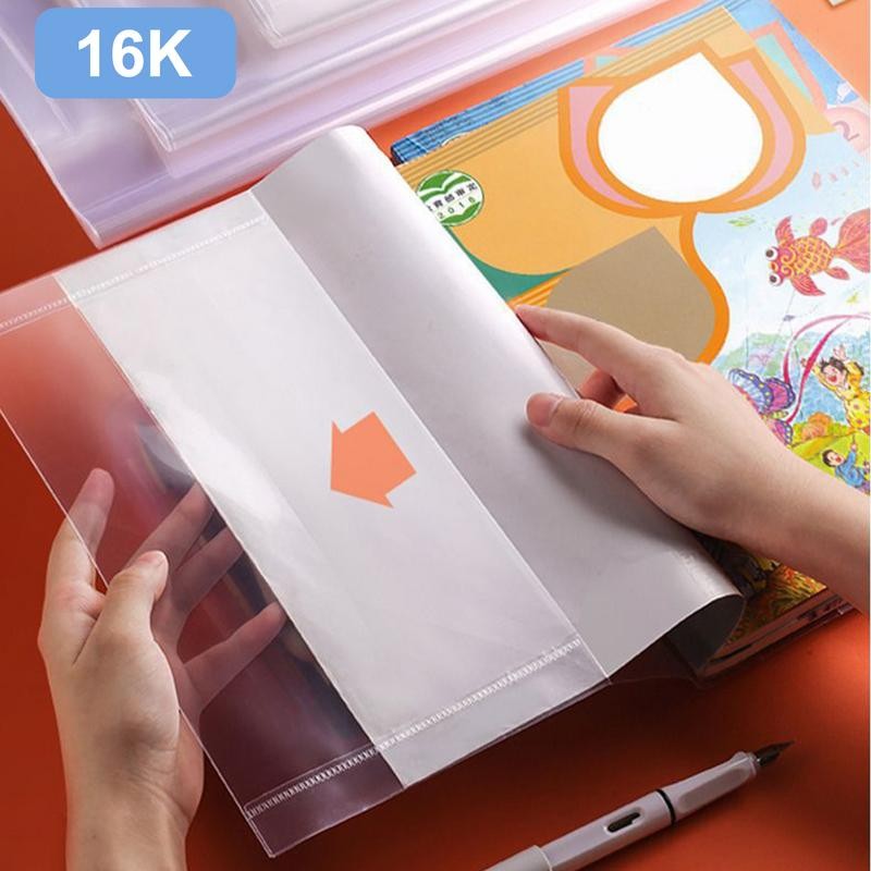 

10PCS Transparent Book Cover Protective Film 16k Book Cover Paper A4 Primary School Textbook Waterproof Plastic Protective Cover