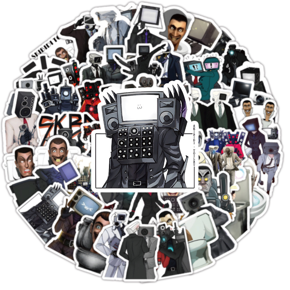 

10/50Pcs Game Skibidi Toilet Monitor Graffiti Stickers Computer Suitcase Phone Computer Waterproof Adhesive Sticker Decoration