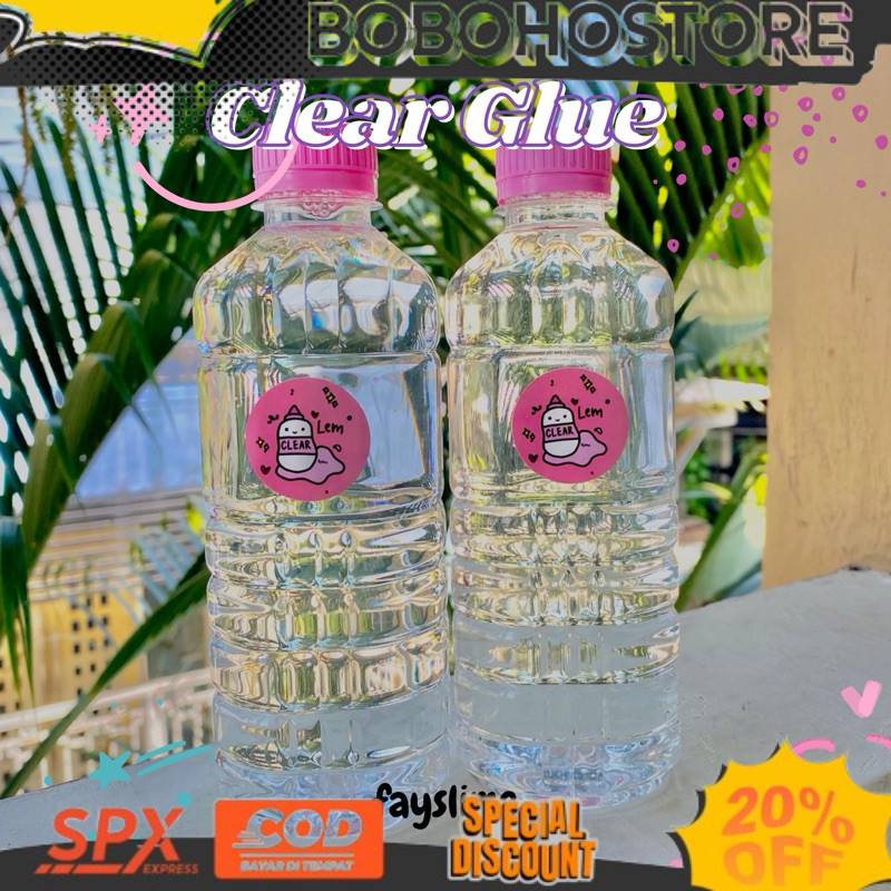 

cute Clear glue bahan slime lem bening 500gram fay