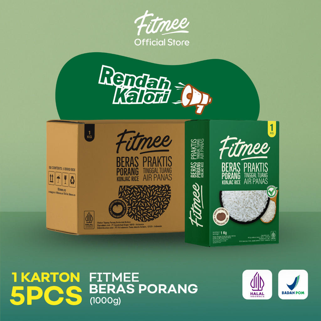 

Fitmee Beras Porang Kardus isi 5 Pcs 1 Kg - Shirataki / Konjac Rice