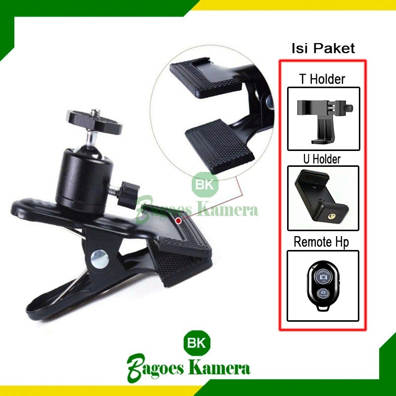 [ TJC ] - COD Clip Clamp Background Holder Mount with Standard Ball Head Penjepit Background Clamp P