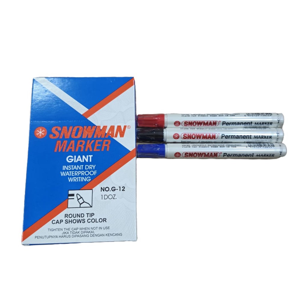 

SPIDOL G12 PERMANENT SNOWMAN HITAM G 12 / Marker Permanen RJT