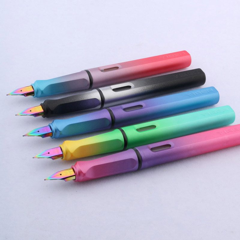 

High quality brand fashion color Gradient EF Nib BLUE purple aurora Fountain Pen Stationery Office school supplies