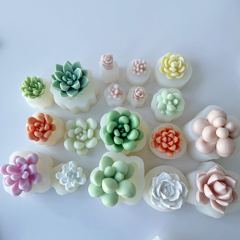 

3D Candle Silicone Mold DIY Aromatic Plaster Succulent Mold Creative Handmade Potted Plant Making Mold Gifts
