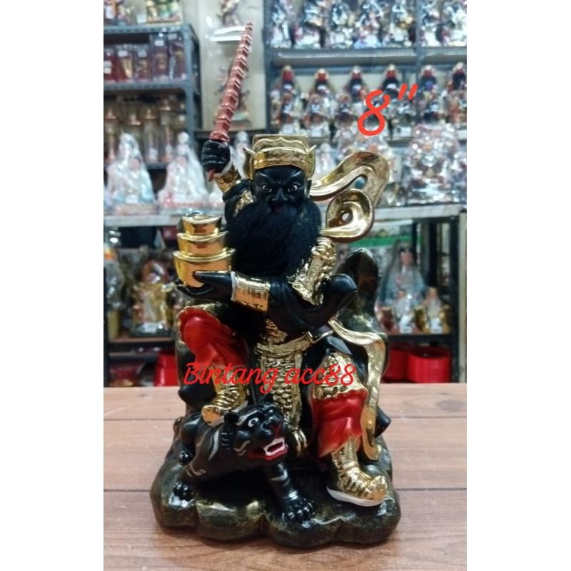 patung dewa han tan kong / tio guan suei - fiber - 8inch