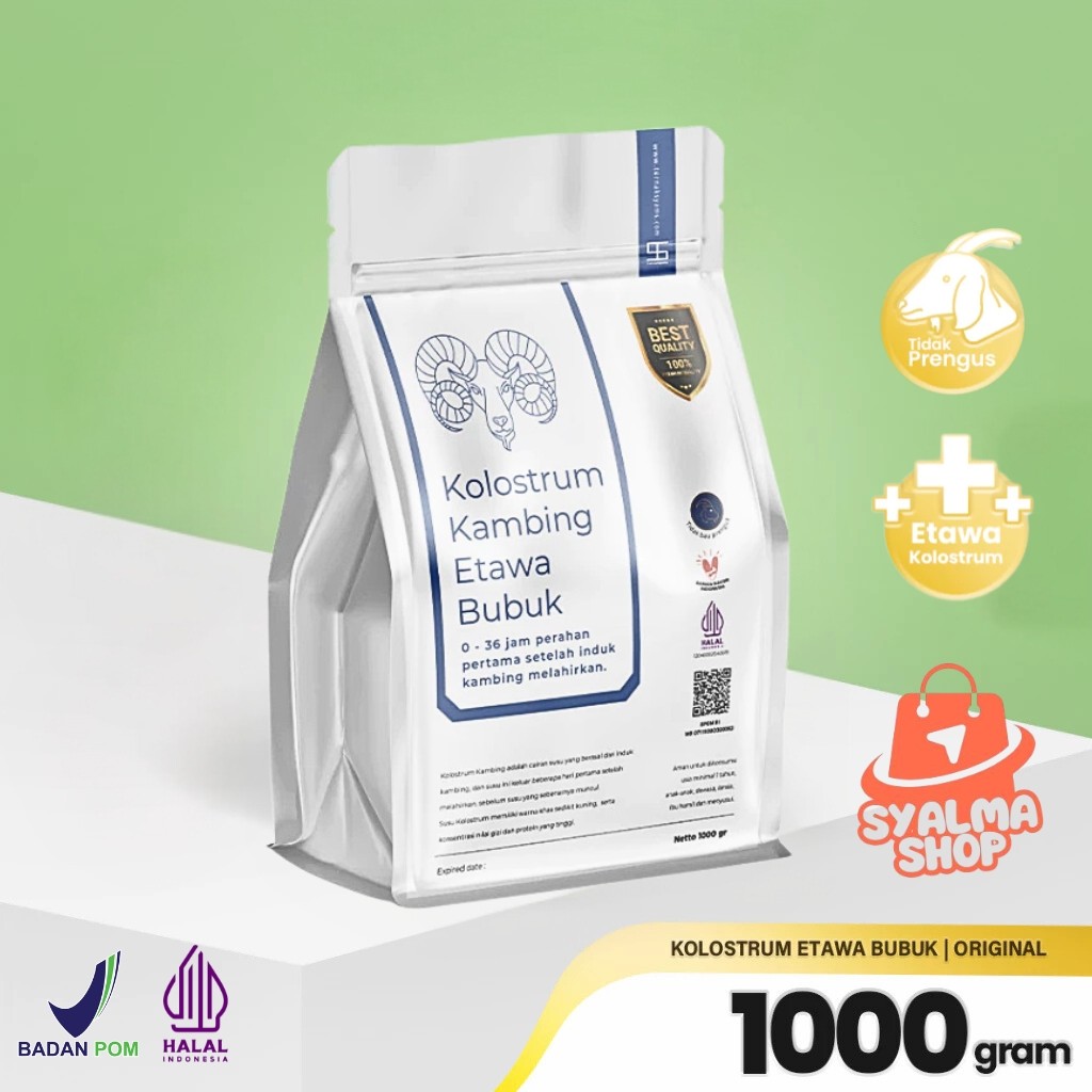 

Ternak Syams Kolostrum Susu Kambing Etawa Bubuk 1KG Rasa Original Natural rendah gula