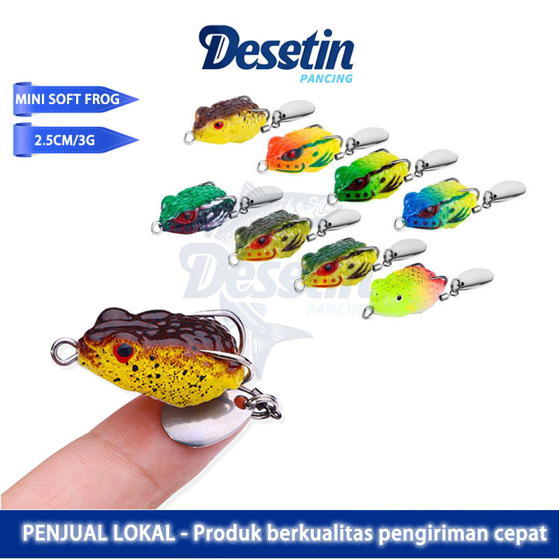 Umpan soft frog 2.5cm/3g  casting gabus model karet silikonsmall soft tunder frog lure nano frog den