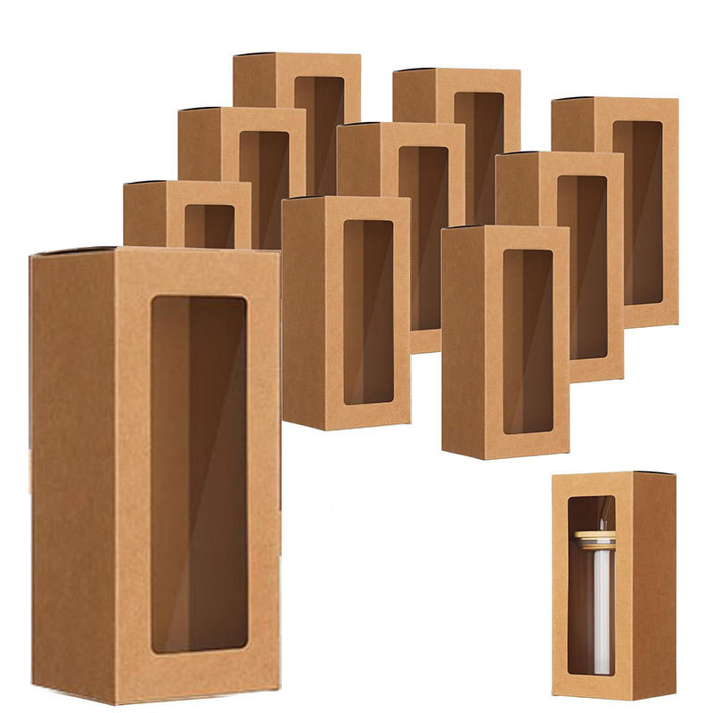 

10pcs Party Holiday Gifts Wedding Party Baby Shower Supplies White Black Exhibition Box Pvc Window Gift Box For Dessert Cupcake