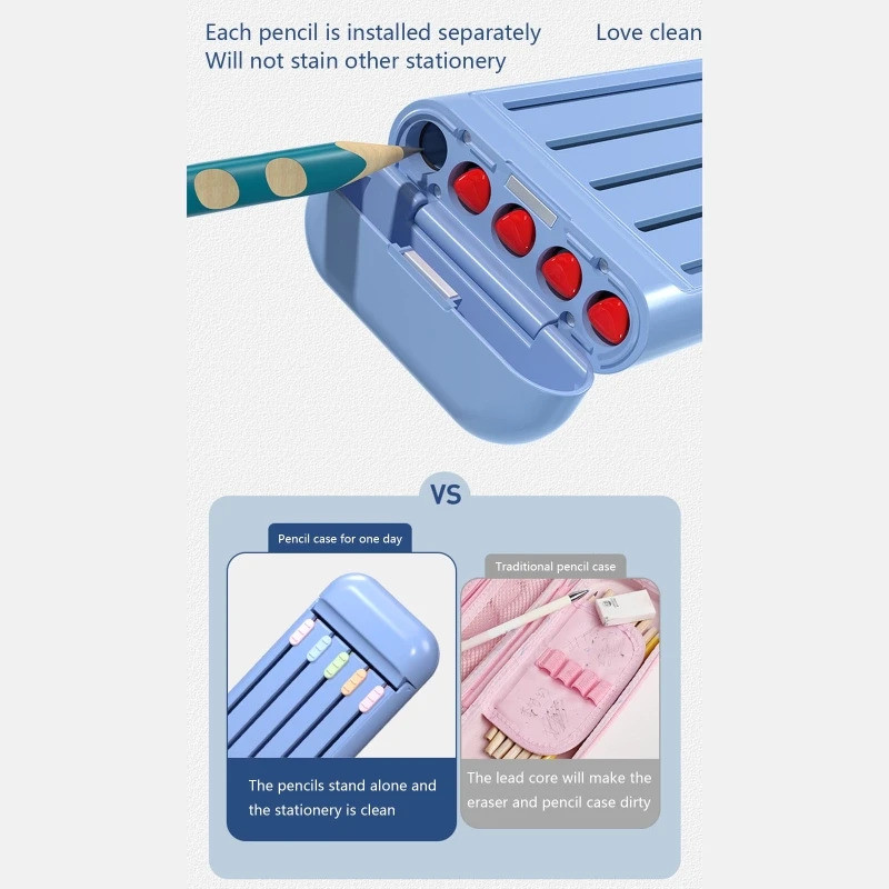 

Multi-functional Pencil for Case Set with 5 Pencils Eraser Ruler Stationery Gift Set for Boys Girls Students Birthd