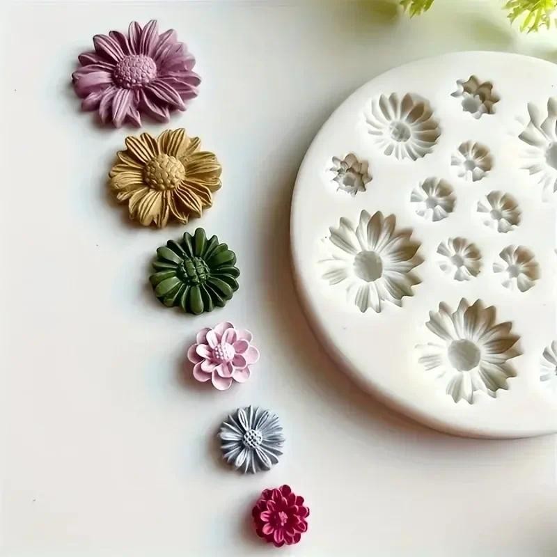 

1pc Flower Silicone Mould Bouquet Polymer Clay Flower Casting Mold For DIY Earring Pendants Making Polymer Clay Craft Moulds DIY