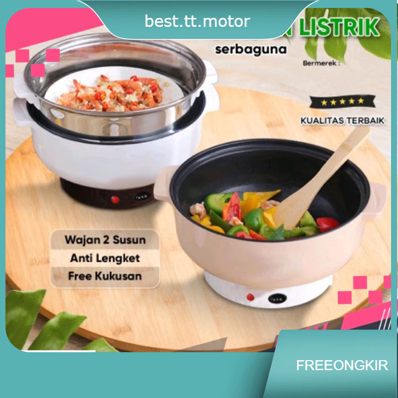 Panci Multifungsi Non-Stick Electric panci Memasak Steamboat Pot Periuk Nasi/Periuk SteamboatKompor 