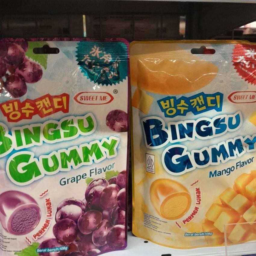 

Lianggui Bingsu Gummy Candy Permen Lunak Rasa GRAPE / MANGO 108gr
