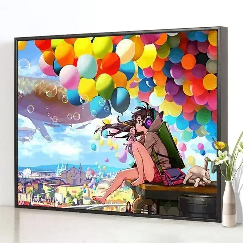 

22077-Tulip diy digital acrylic flower painting explosion hand-filled landscape painting