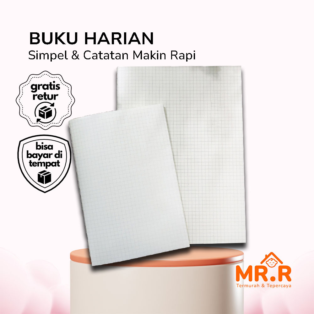 

Buku Harian Kotak-Kotak Notebook Kotak Simpel Buku Tulis Grid Style Catatan Multifungsi Anti Berantakan Rapi