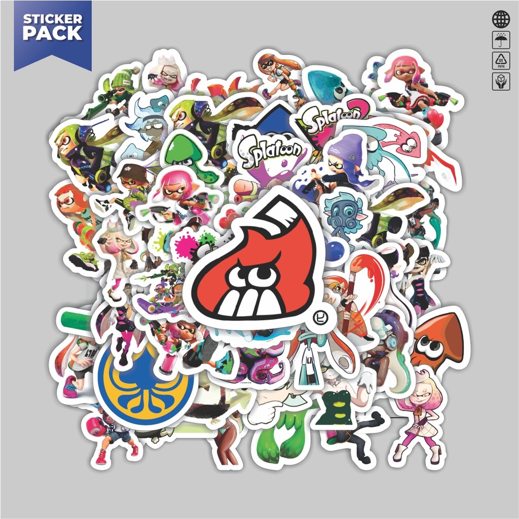 

[100PCS]Stiker Pack Stiker Game Series Splatoon Karakter Mix 2 Aesthetic Vinyl Anti Air Dekorasi Sticker Laptop Buku Journal Koper Helm Casing HP Gitar Helm Skateboard