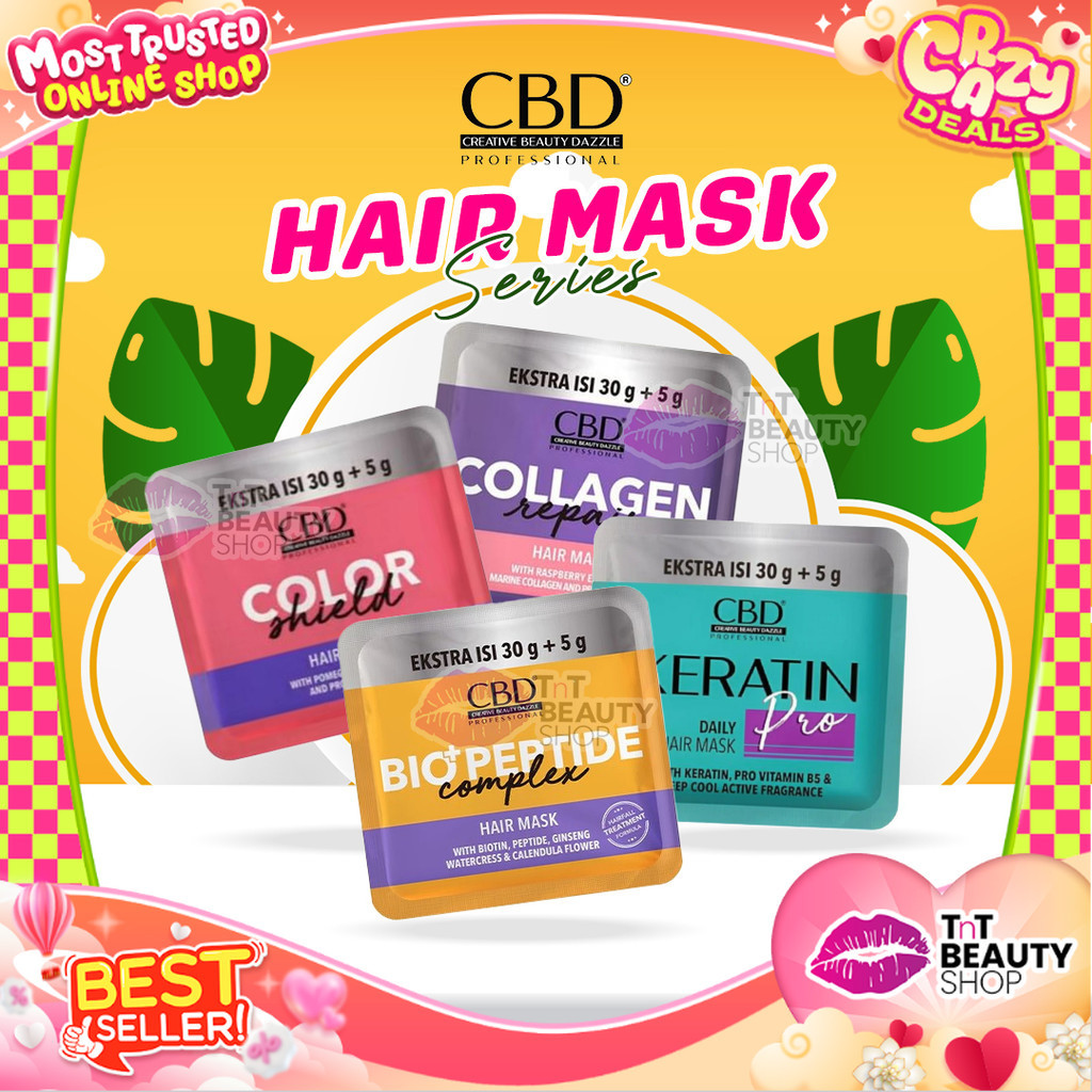 CBD Hair Mask SACHET Series | CBD Keratin | CBD Color Shield | CBD Collagen | TnT Beauty Shop