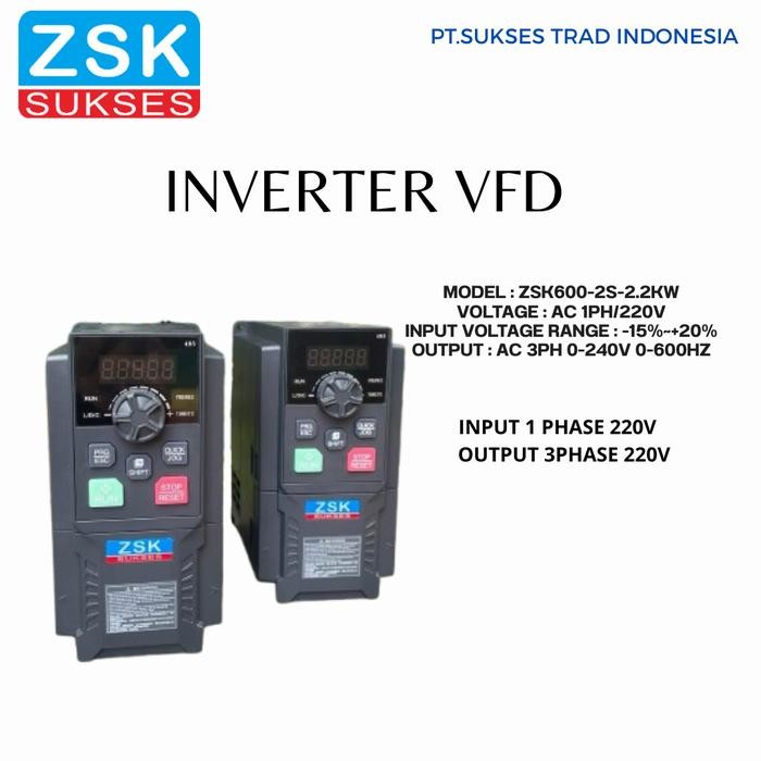 ZSK Inverter Frequency VFD 2.2 KW Input 1 Phase Output 1 Phase 220V Heavy Duty AC To AC